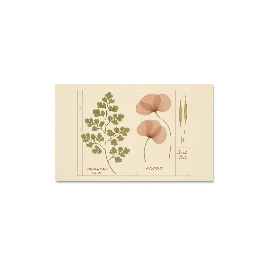 Herbarium Reverie Pressed Ferns And Petal Geometry wall art