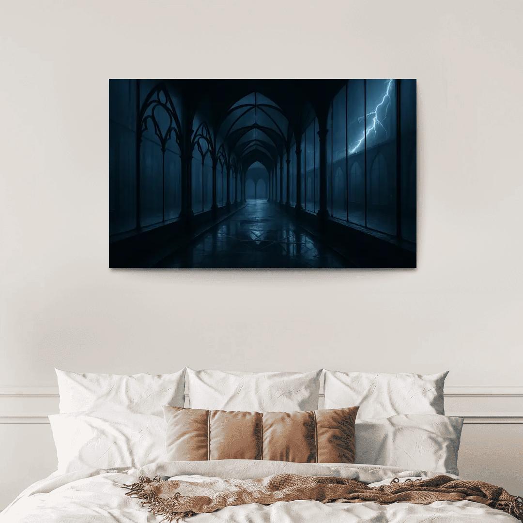 Stormglass Cloister With Floating Iron Tracery wall art