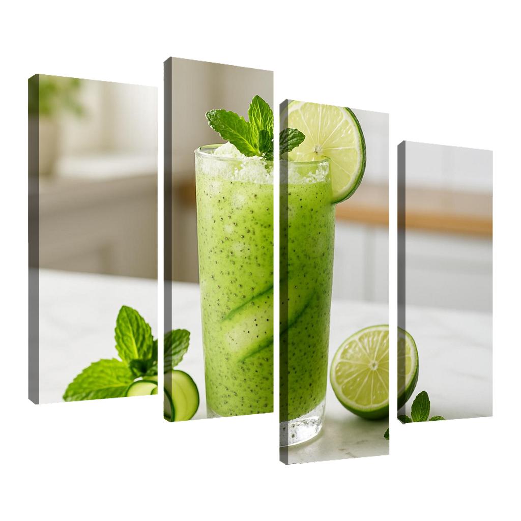 Cucumber Mint Limeade With Chia And Crushed Ice modern paintings frame