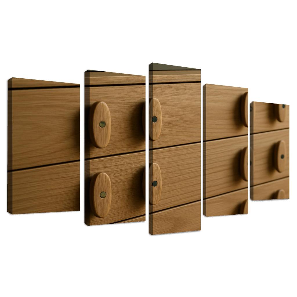 Hand Carved Ash Wood Credenza Pulls With Inlaid Stone Dots decor