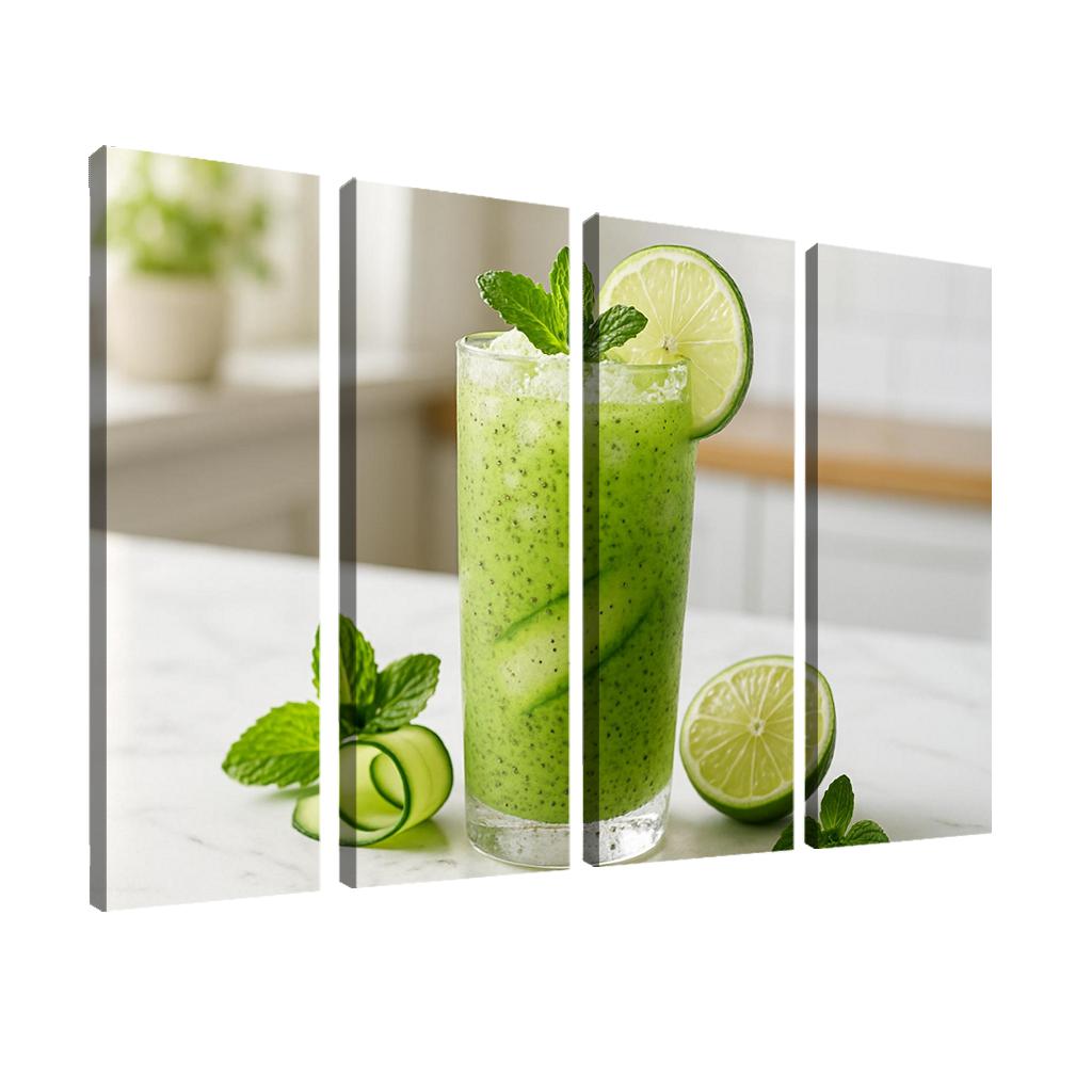 Cucumber Mint Limeade With Chia And Crushed Ice modern paintings frame