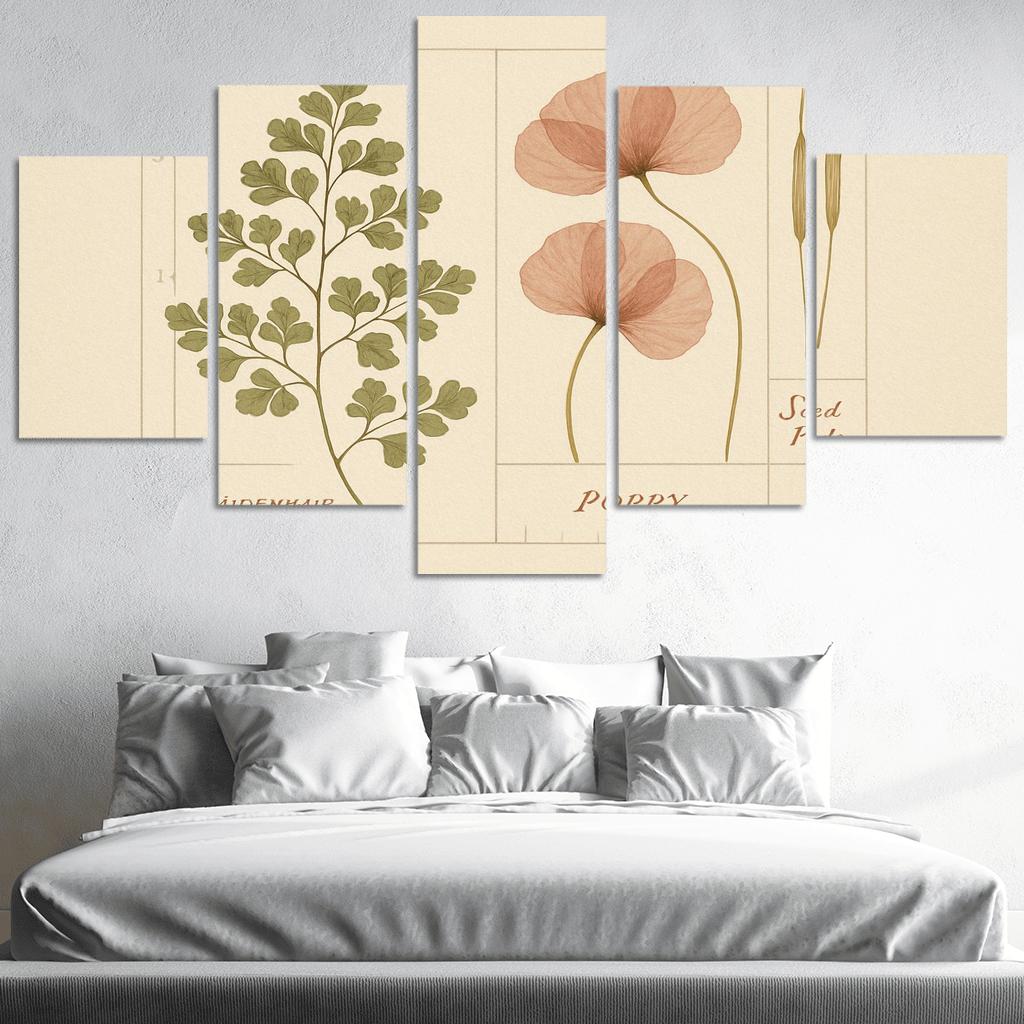 Herbarium Reverie Pressed Ferns And Petal Geometry wall art