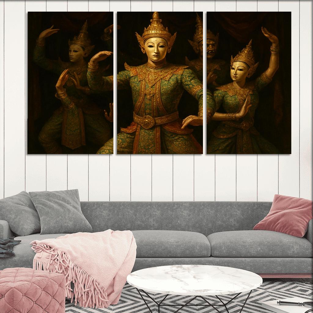 Khon Masked Epic Dance Drama Of Classical Thailand custom paintings frame