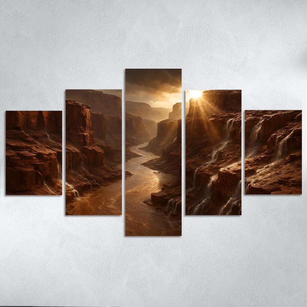 Sunbreak After Monsoon In A Sandstone Gorge canvas paintings frame