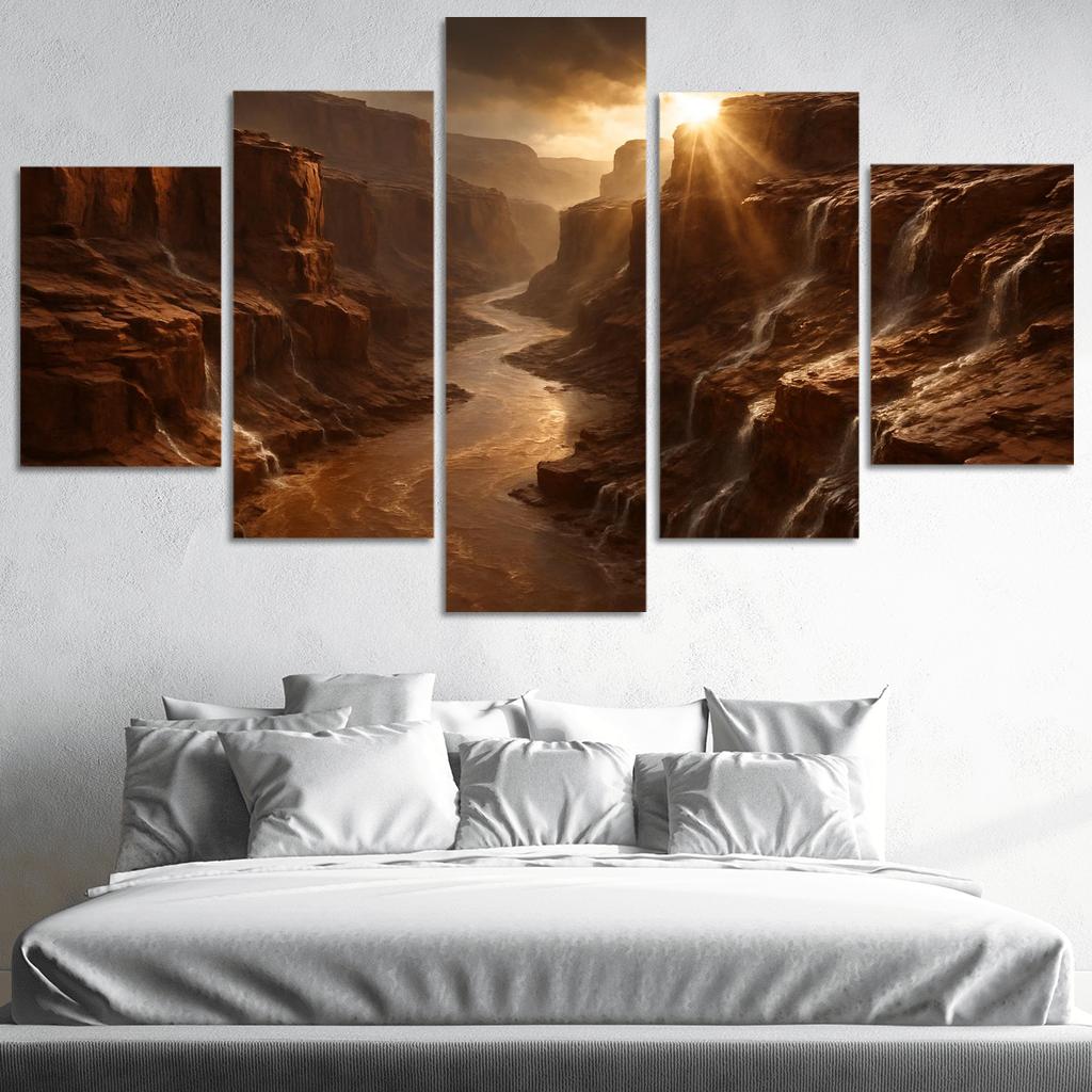 Sunbreak After Monsoon In A Sandstone Gorge canvas paintings frame