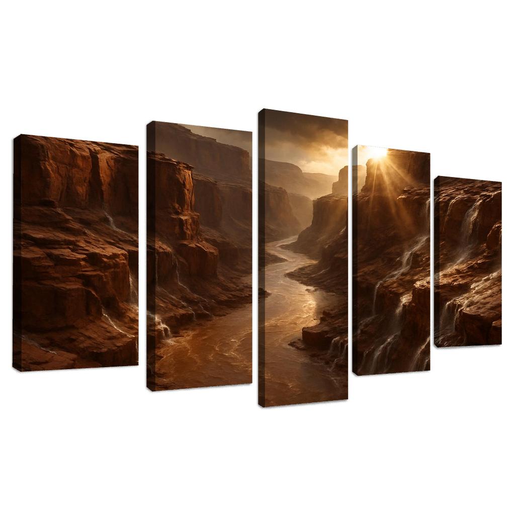 Sunbreak After Monsoon In A Sandstone Gorge canvas paintings frame