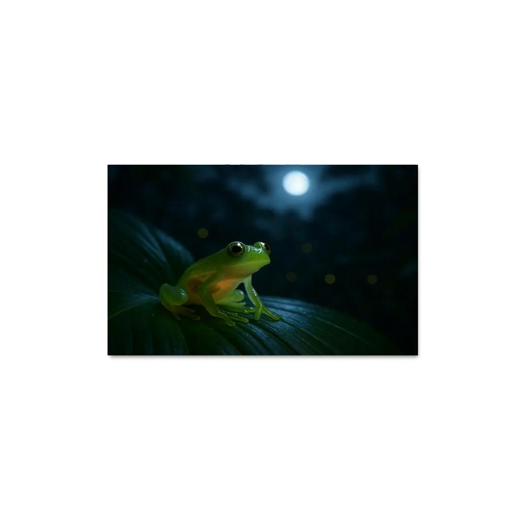 The Translucent Glass Frog On A Moonlit Leaf framed paintings