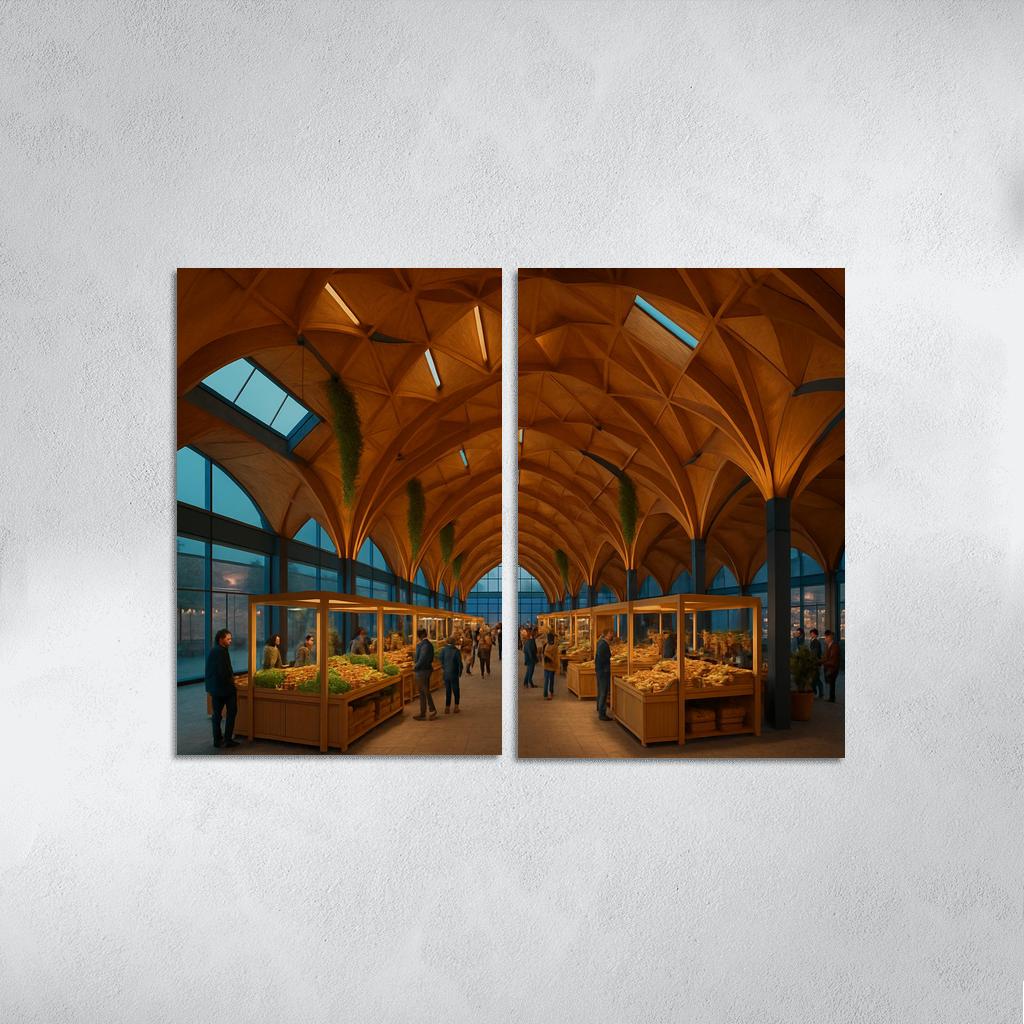 Tessellated Timber Shell Market Hall art trends