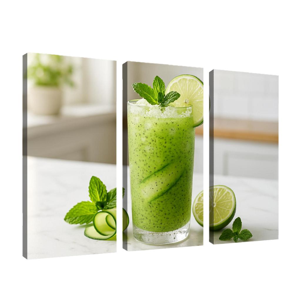 Cucumber Mint Limeade With Chia And Crushed Ice modern paintings frame