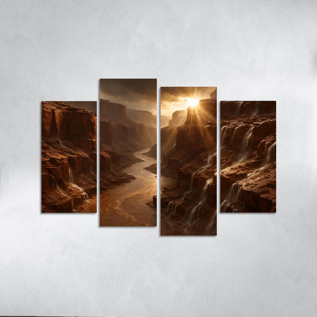 Sunbreak After Monsoon In A Sandstone Gorge canvas paintings frame