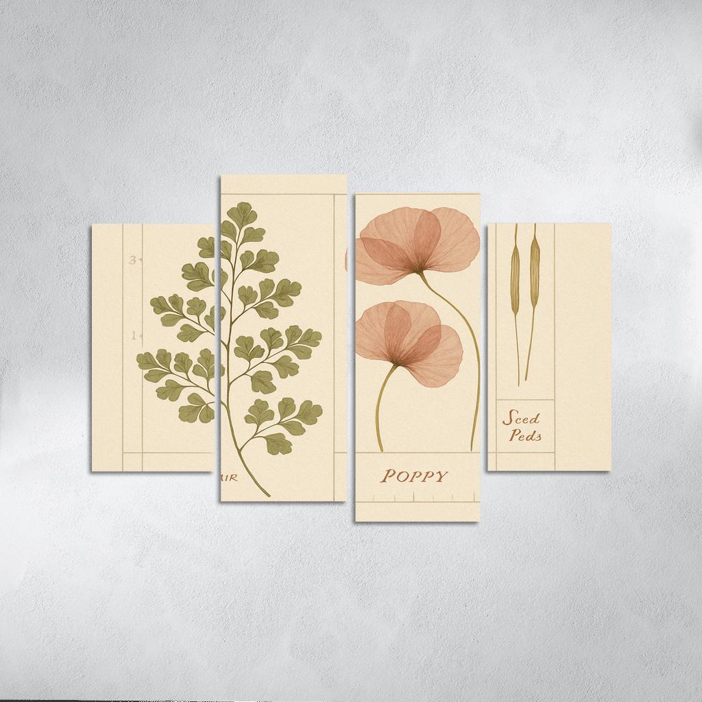 Herbarium Reverie Pressed Ferns And Petal Geometry wall art