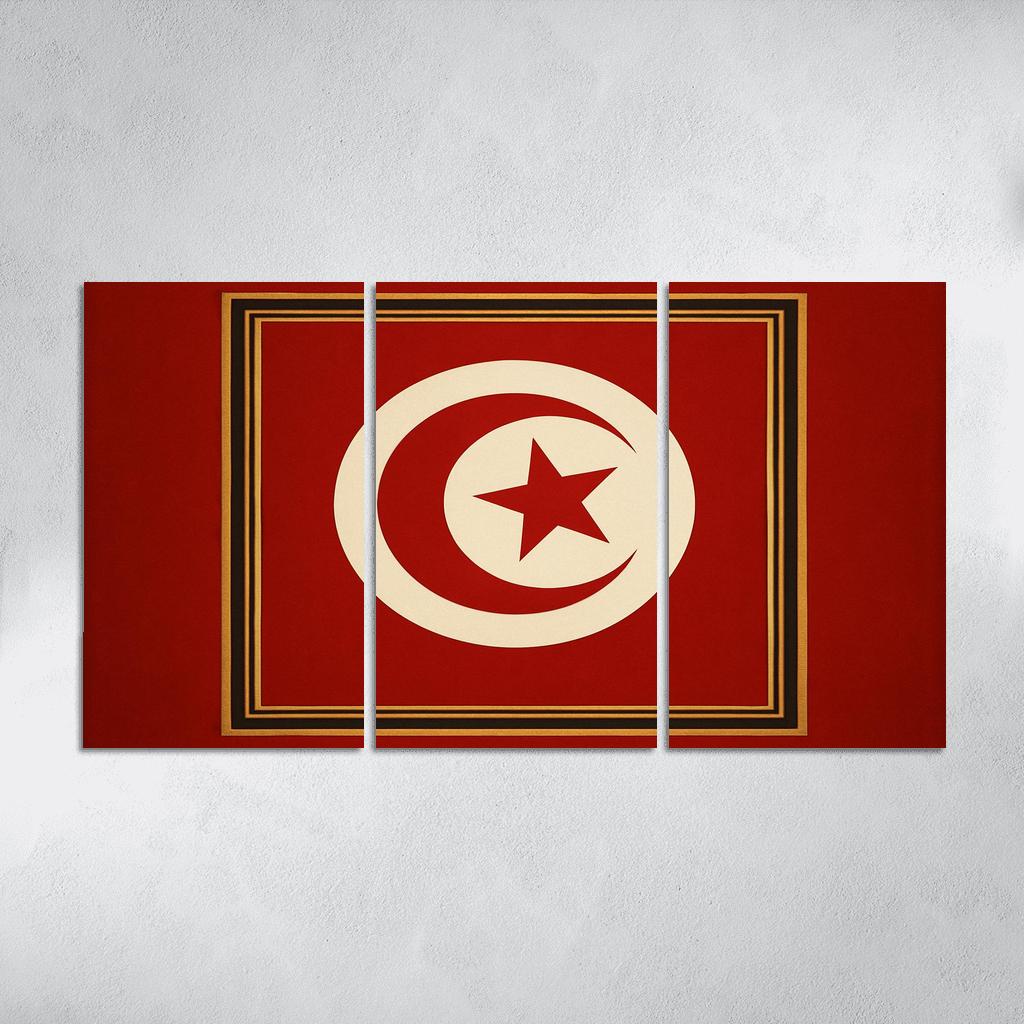 Crescent And Star The Flag Of Tunisia In Art Deco Radiance wall decor