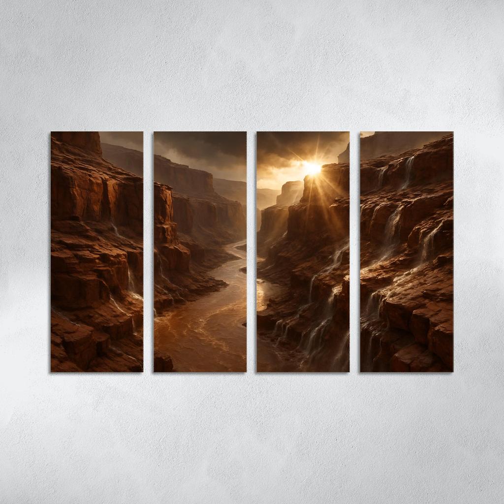 Sunbreak After Monsoon In A Sandstone Gorge canvas paintings frame