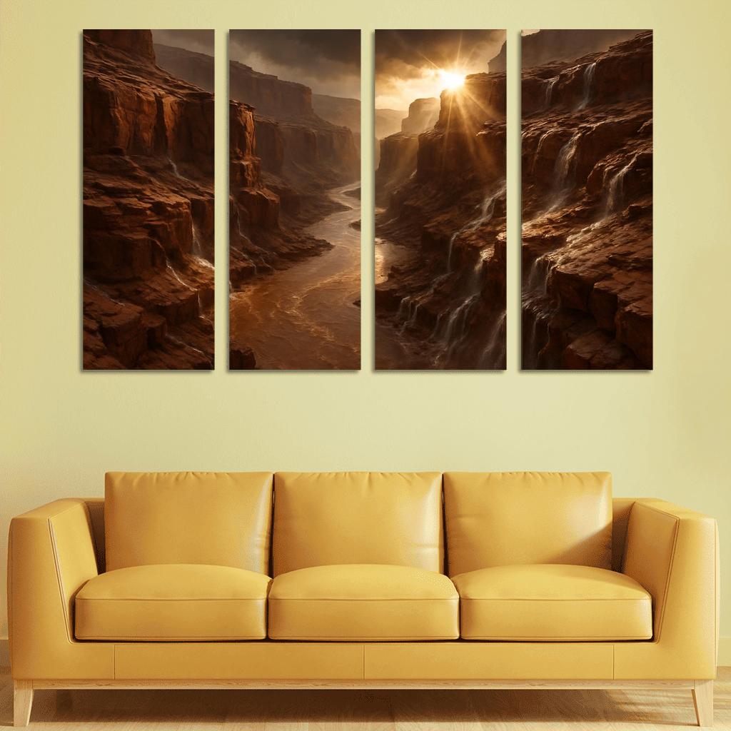 Sunbreak After Monsoon In A Sandstone Gorge canvas paintings frame