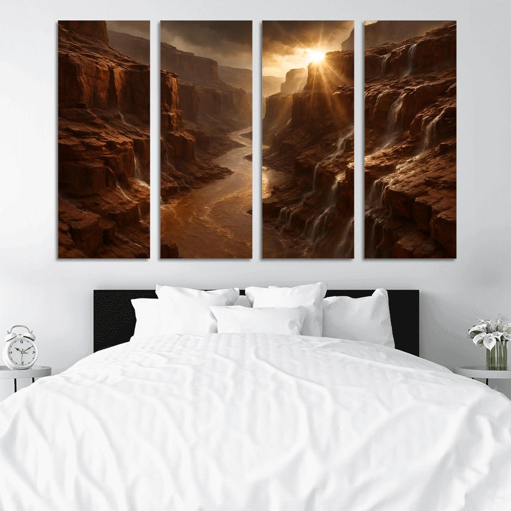 Sunbreak After Monsoon In A Sandstone Gorge canvas paintings frame