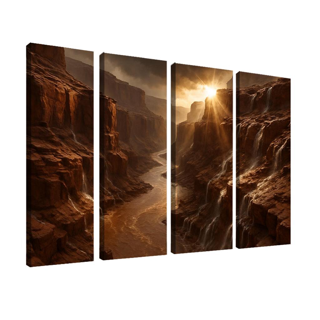 Sunbreak After Monsoon In A Sandstone Gorge canvas paintings frame