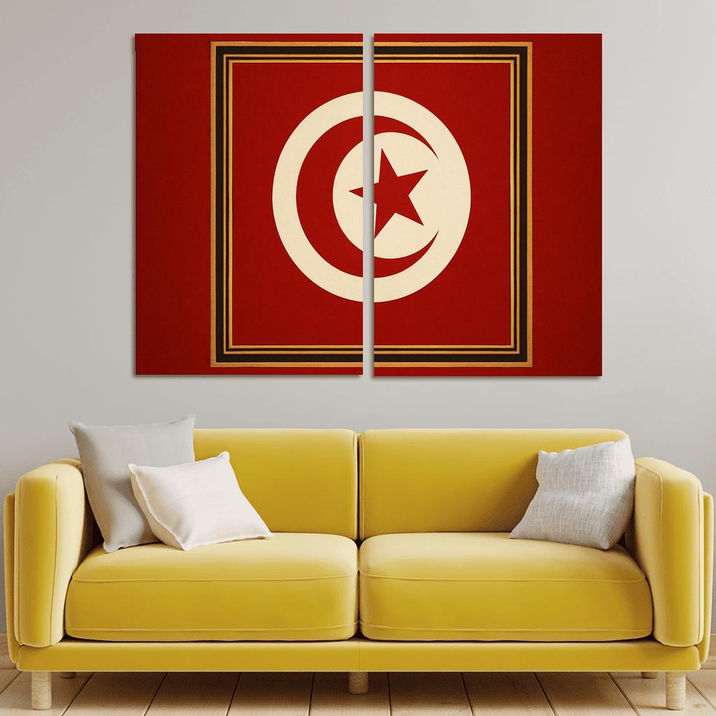 Crescent And Star The Flag Of Tunisia In Art Deco Radiance wall decor
