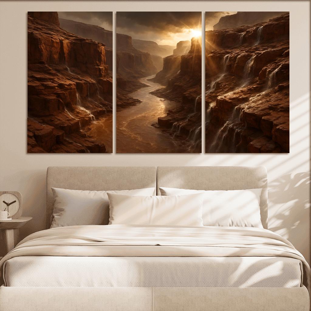 Sunbreak After Monsoon In A Sandstone Gorge canvas paintings frame