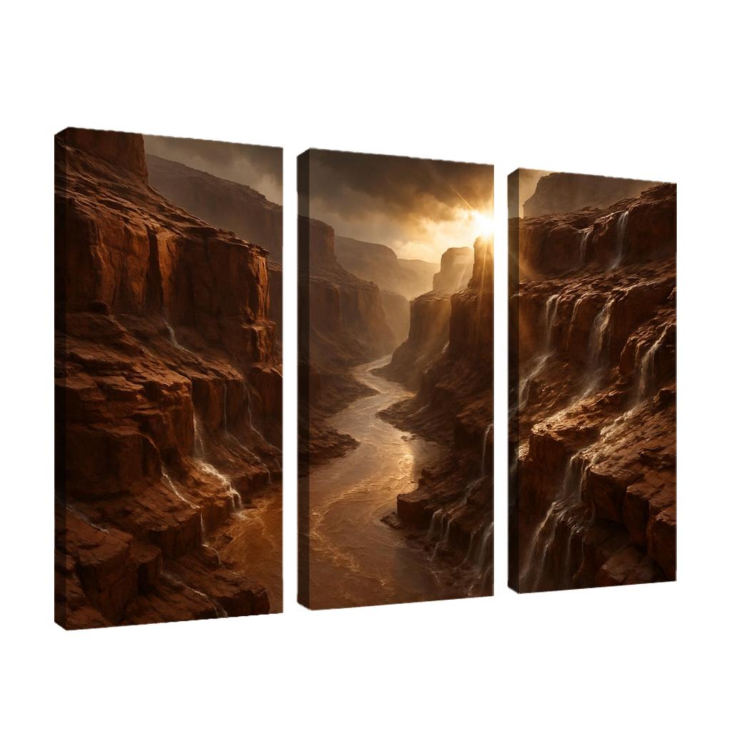 Sunbreak After Monsoon In A Sandstone Gorge canvas paintings frame