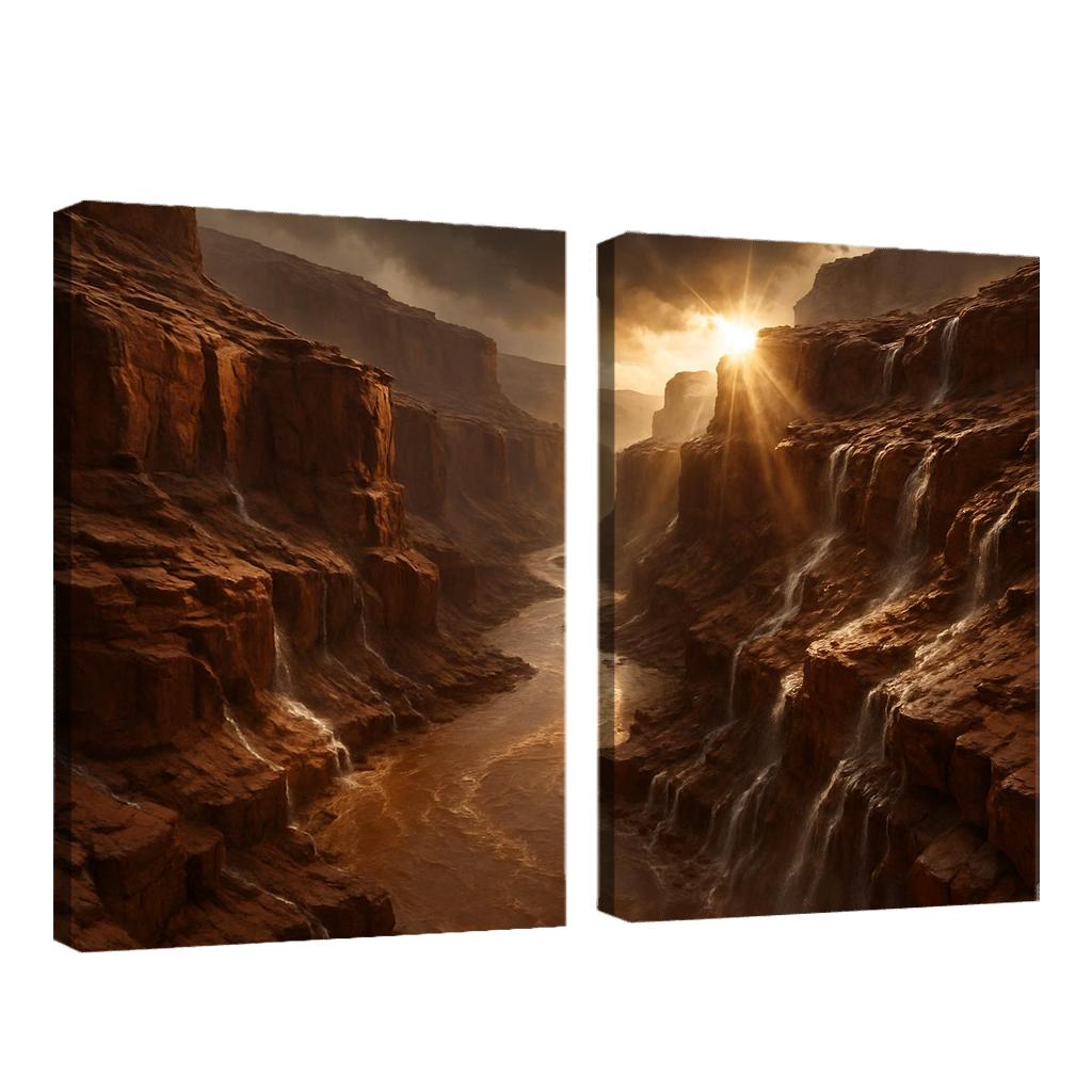 Sunbreak After Monsoon In A Sandstone Gorge canvas paintings frame