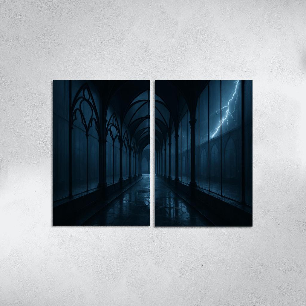 Stormglass Cloister With Floating Iron Tracery wall art
