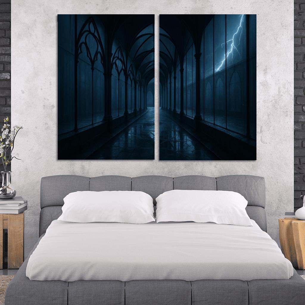 Stormglass Cloister With Floating Iron Tracery wall art