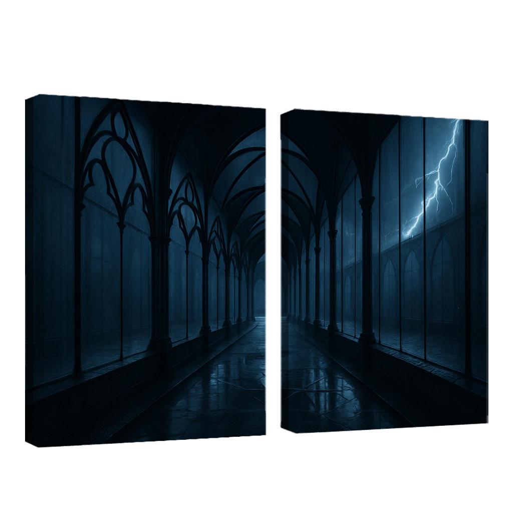 Stormglass Cloister With Floating Iron Tracery wall art