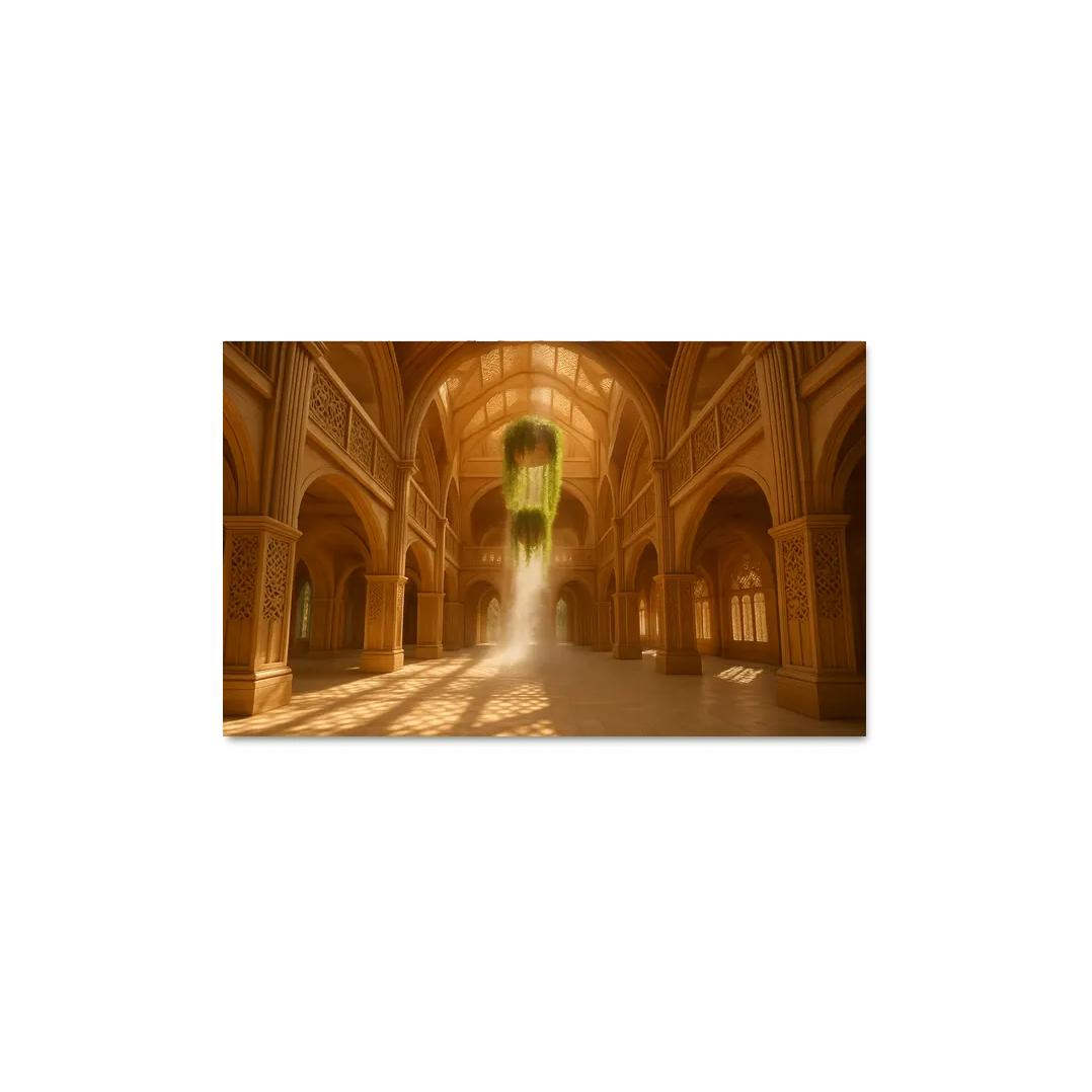 Porous Timber Cathedral Atrium custom paintings frame