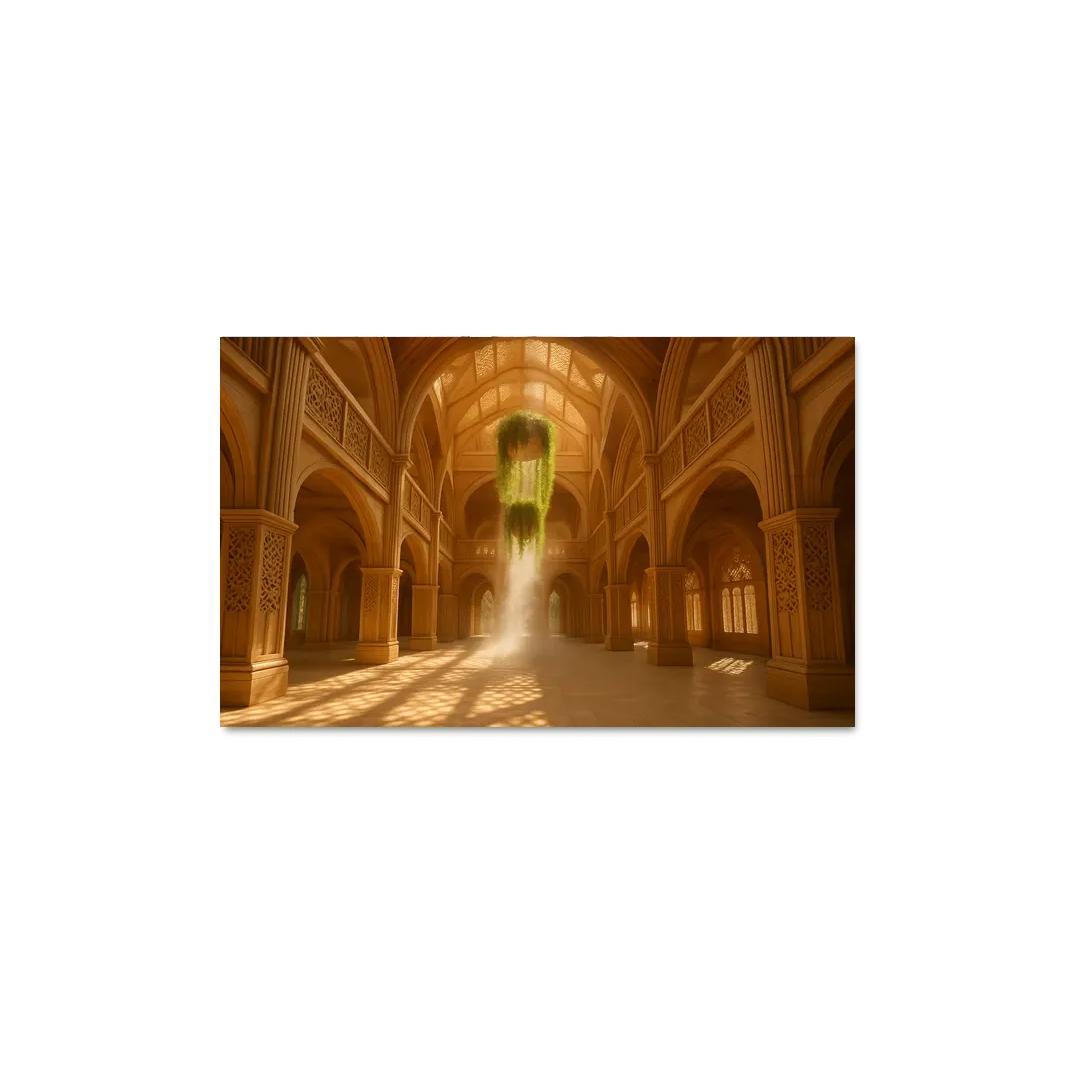 Porous Timber Cathedral Atrium custom paintings frame