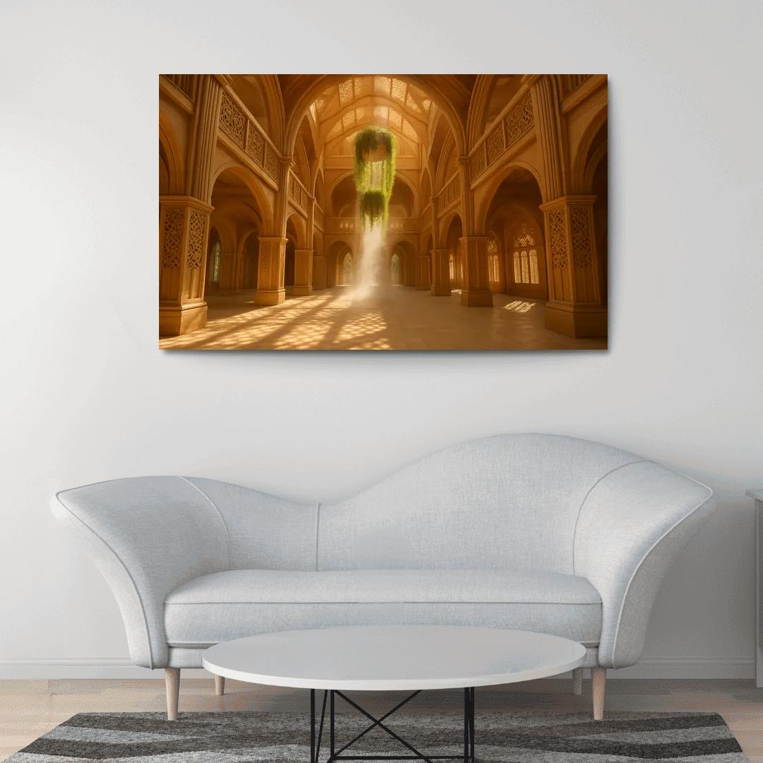 Porous Timber Cathedral Atrium custom paintings frame