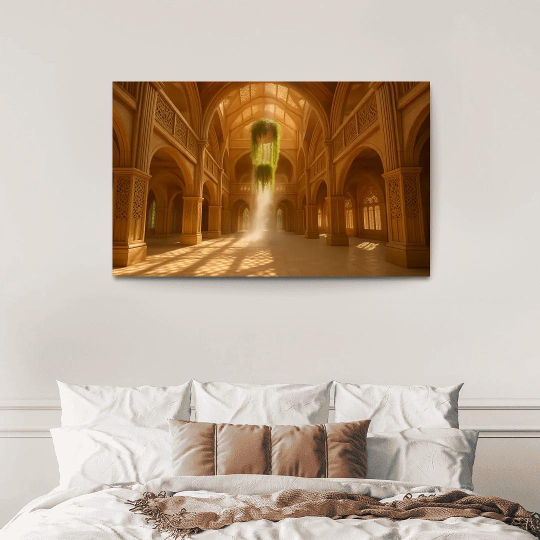 Porous Timber Cathedral Atrium custom paintings frame