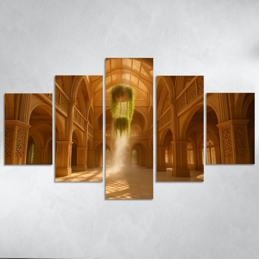 Porous Timber Cathedral Atrium custom paintings frame