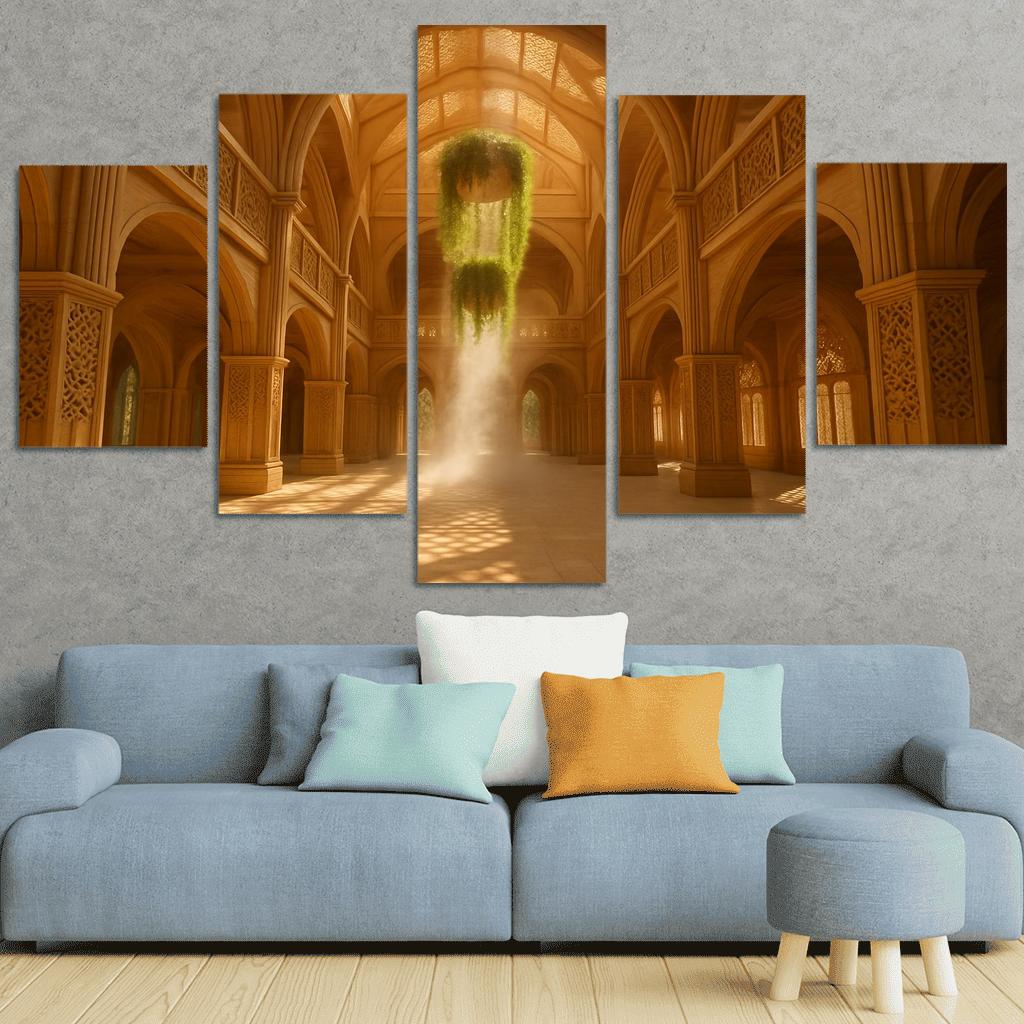 Porous Timber Cathedral Atrium custom paintings frame