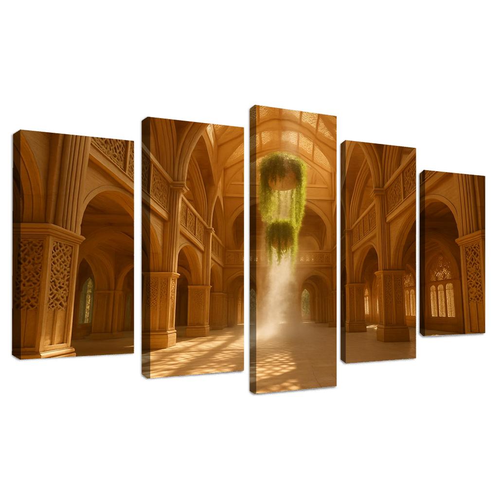 Porous Timber Cathedral Atrium custom paintings frame