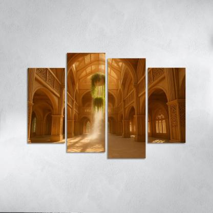 Porous Timber Cathedral Atrium custom paintings frame
