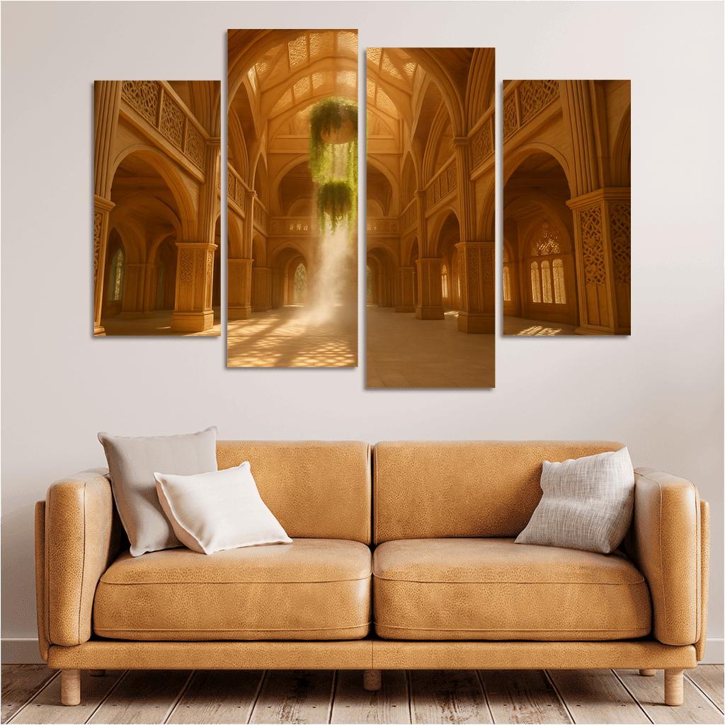 Porous Timber Cathedral Atrium custom paintings frame