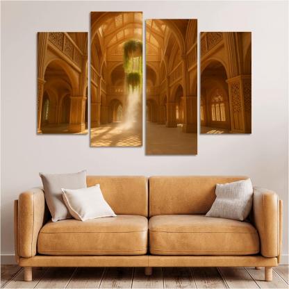 Porous Timber Cathedral Atrium custom paintings frame
