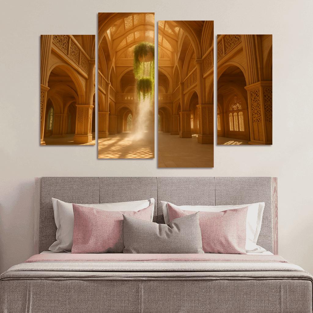 Porous Timber Cathedral Atrium custom paintings frame
