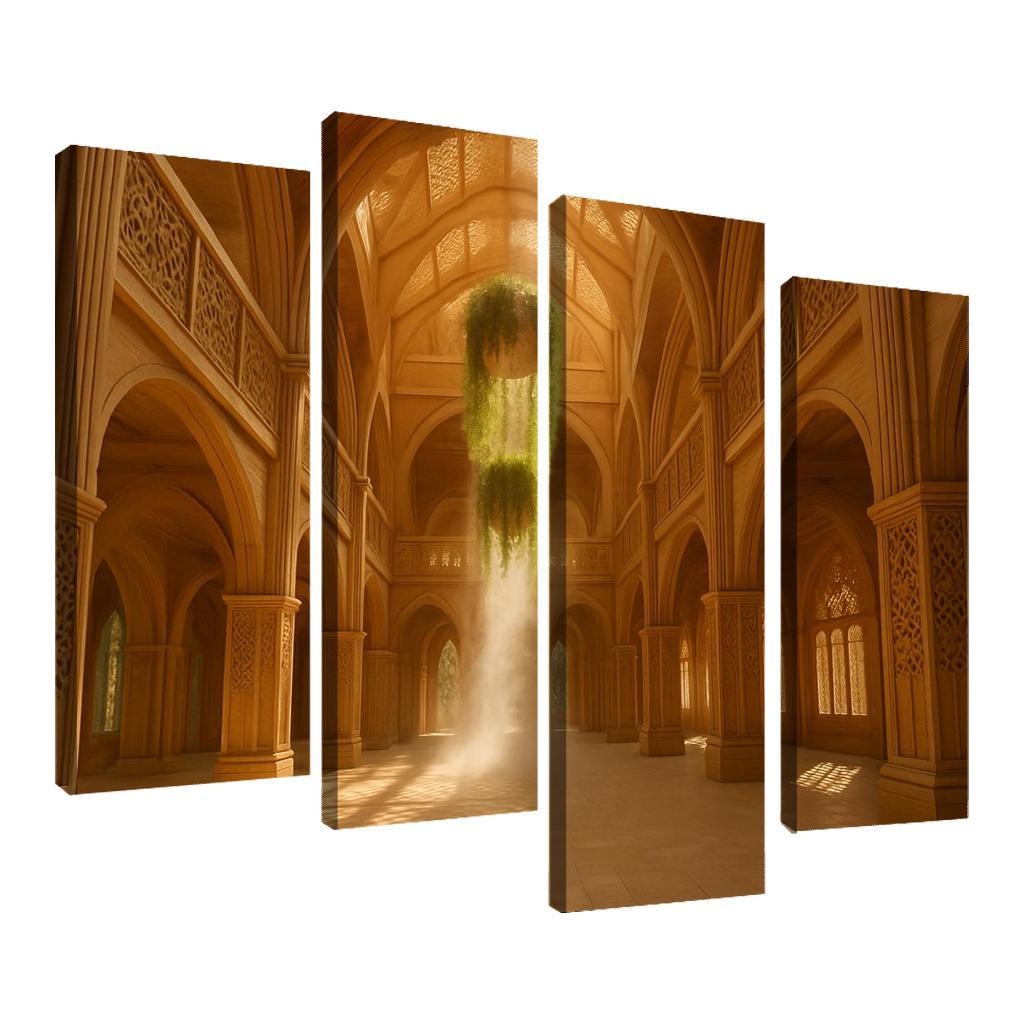 Porous Timber Cathedral Atrium custom paintings frame