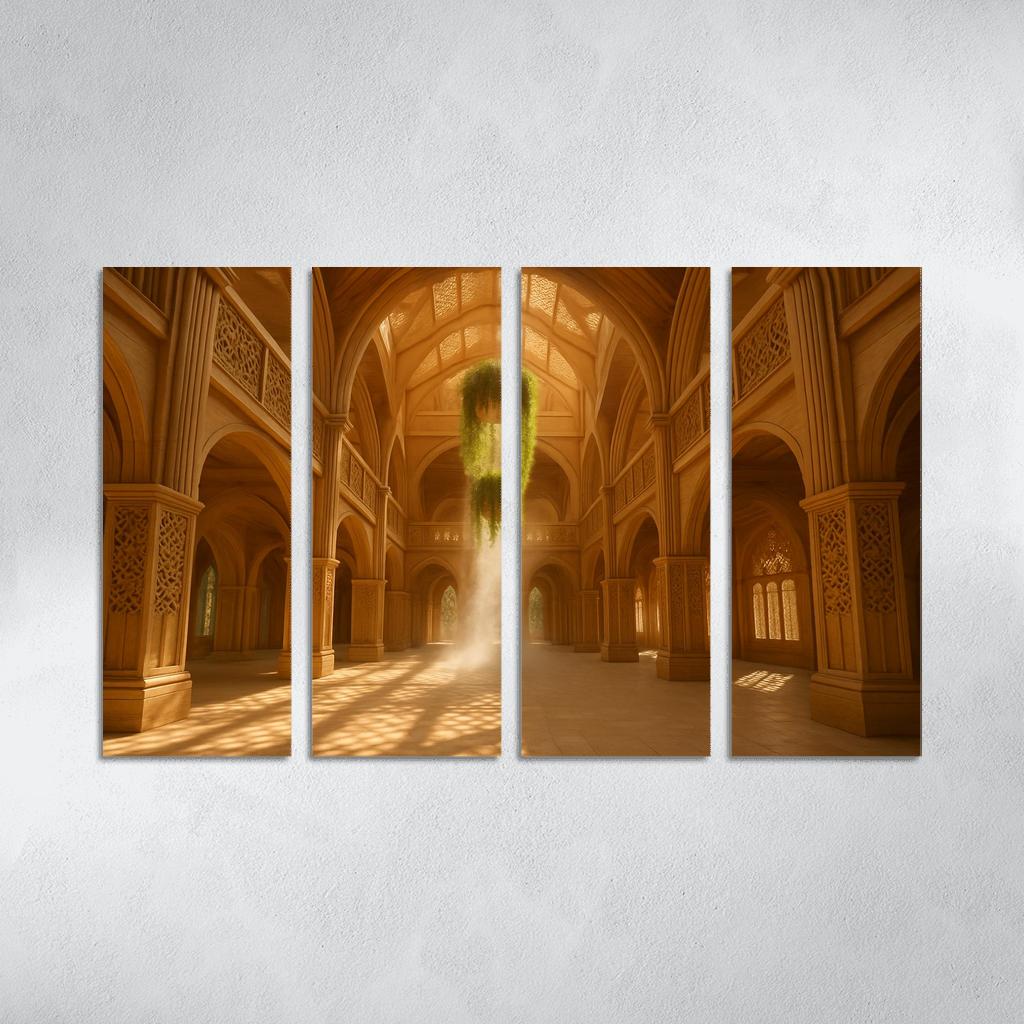 Porous Timber Cathedral Atrium custom paintings frame