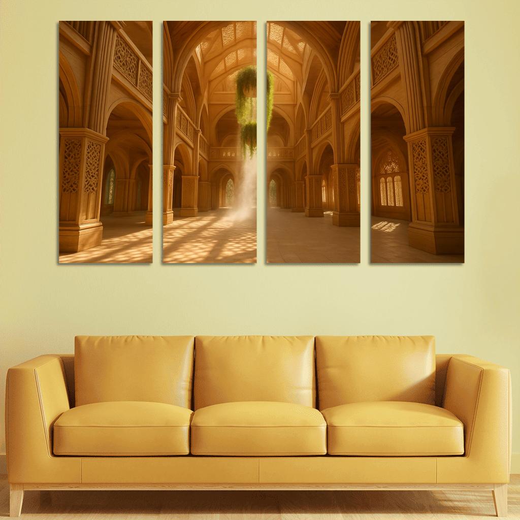 Porous Timber Cathedral Atrium custom paintings frame