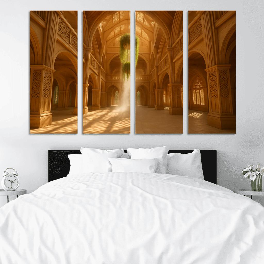 Porous Timber Cathedral Atrium custom paintings frame