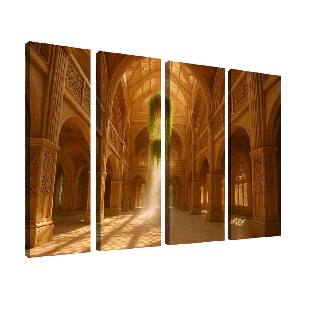 Porous Timber Cathedral Atrium custom paintings frame