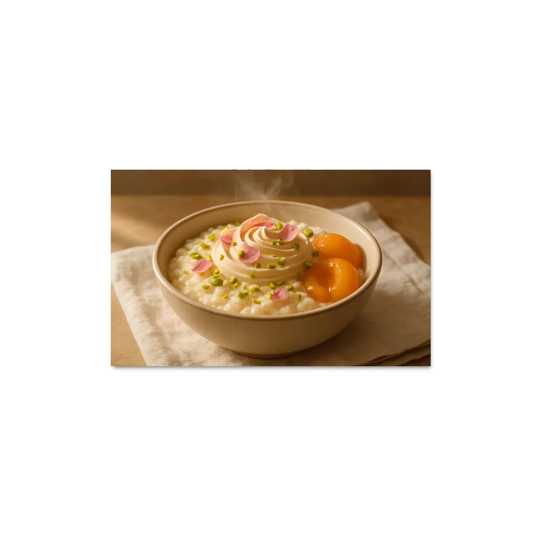 Pistachio Rose Rice Pudding With Poached Apricots modern paintings frame