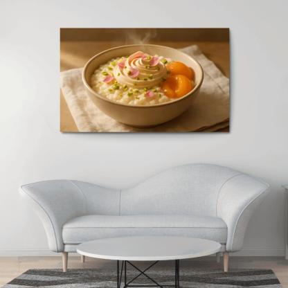 Pistachio Rose Rice Pudding With Poached Apricots modern paintings frame