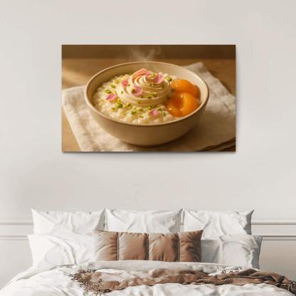 Pistachio Rose Rice Pudding With Poached Apricots modern paintings frame