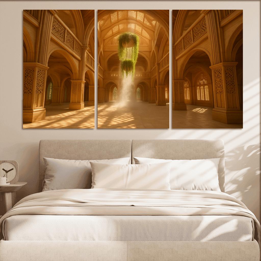 Porous Timber Cathedral Atrium custom paintings frame