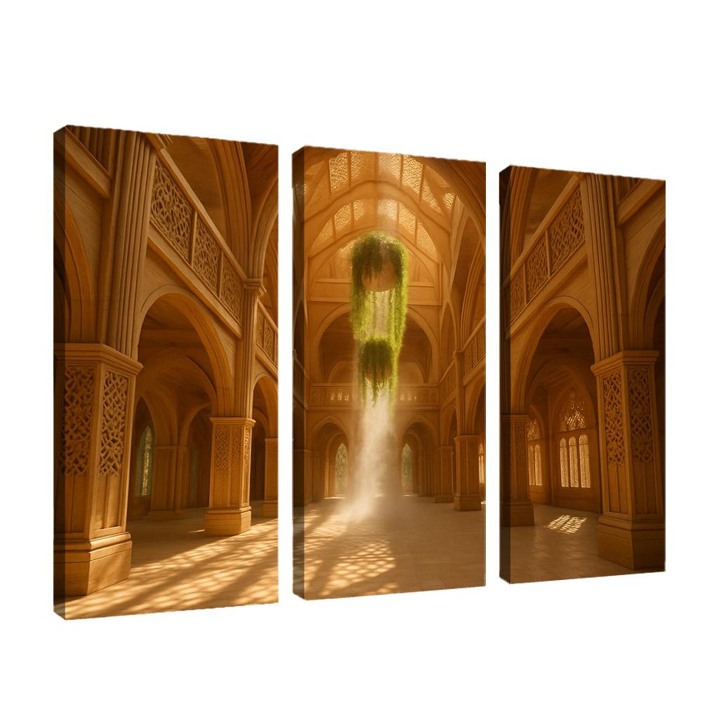 Porous Timber Cathedral Atrium custom paintings frame