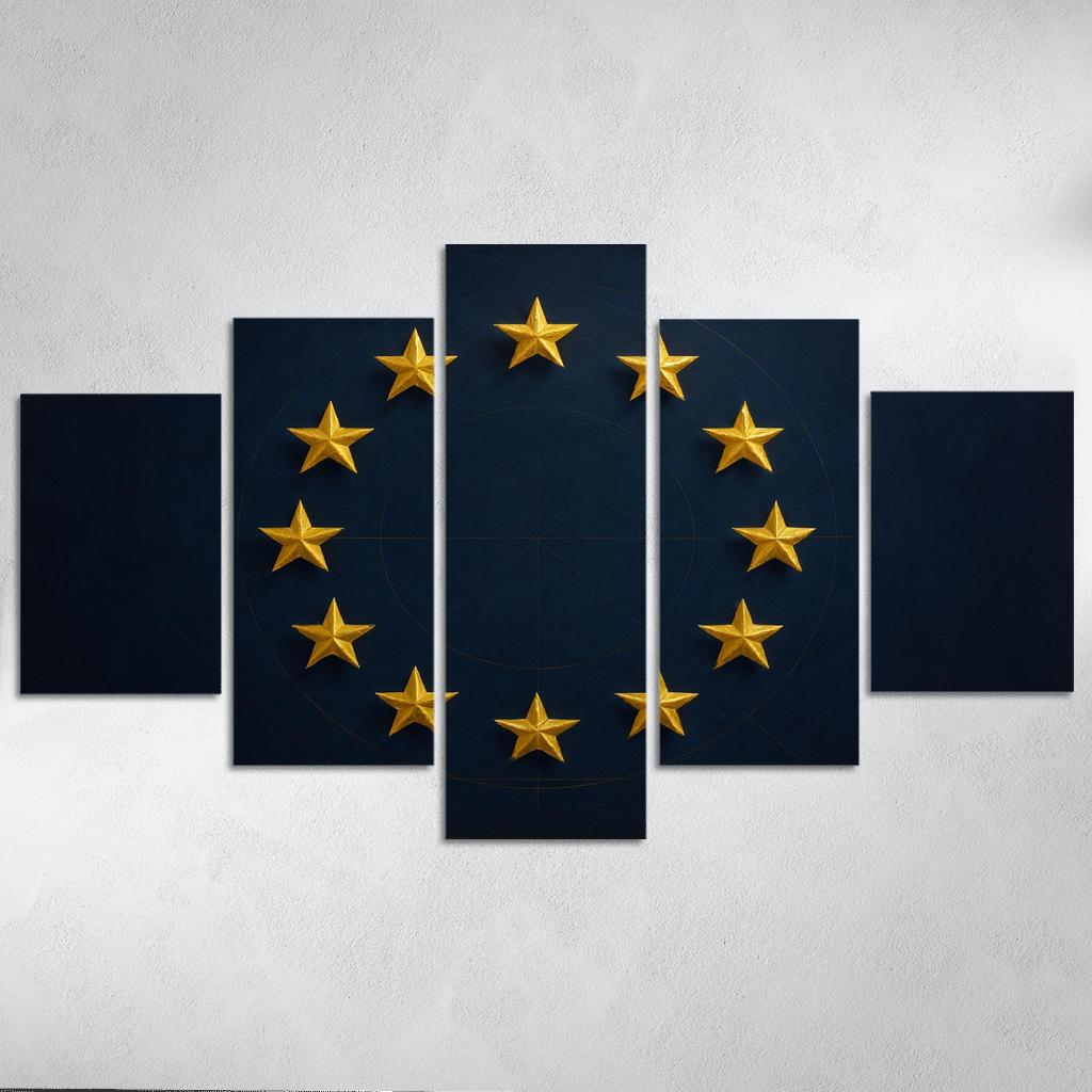 Stars Within The Circle The Flag Of The European Union Reimagined abstract paintings frame