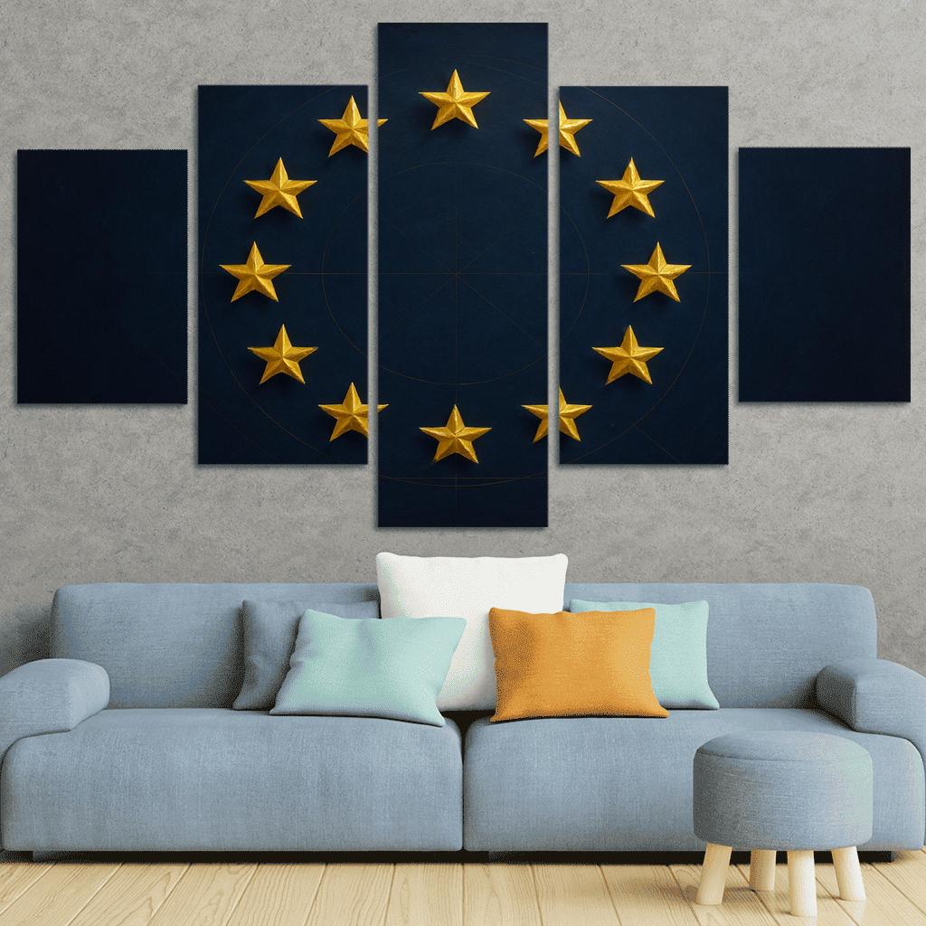 Stars Within The Circle The Flag Of The European Union Reimagined abstract paintings frame